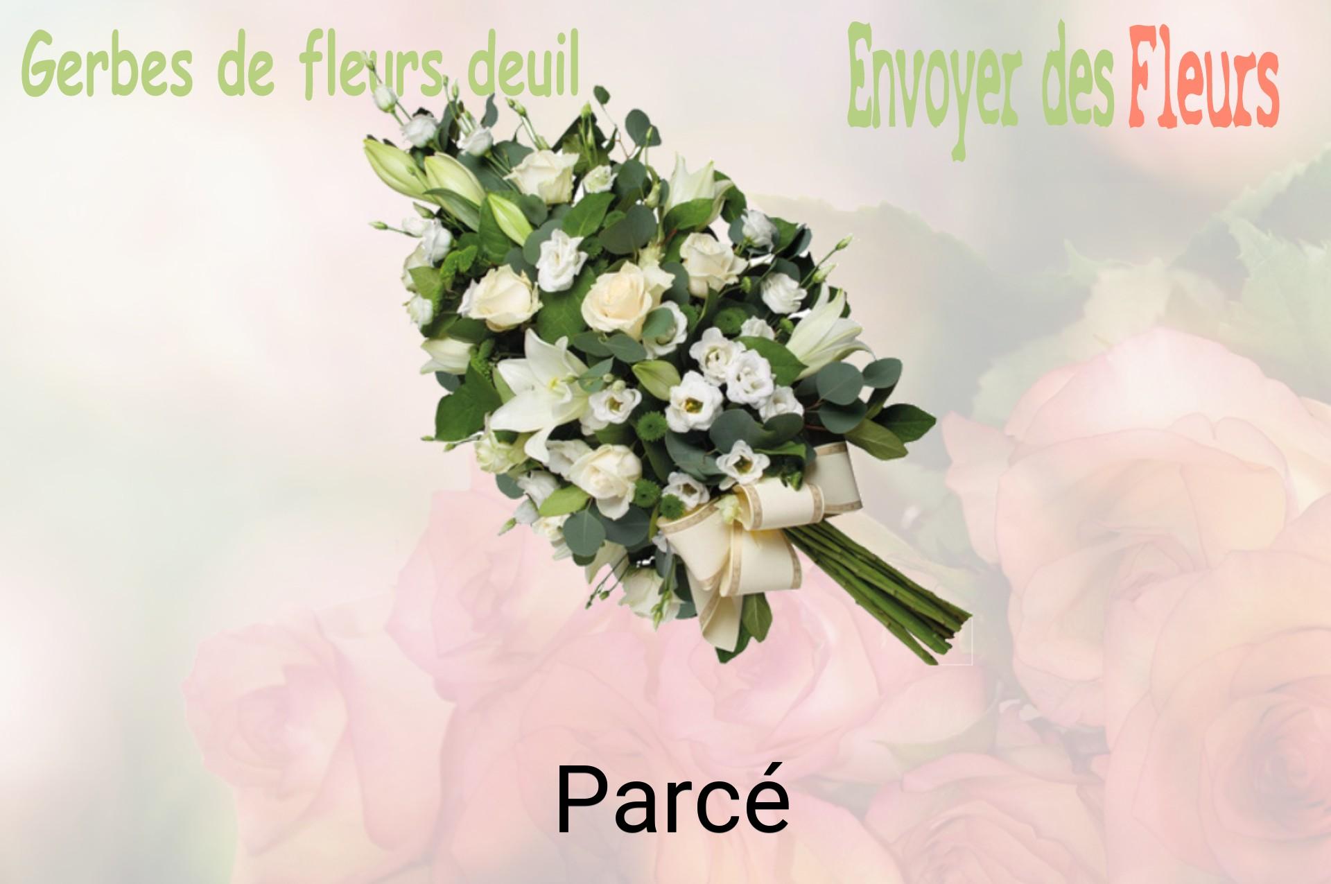 Gerbe de fleurs de deuil livrée à Parcé
